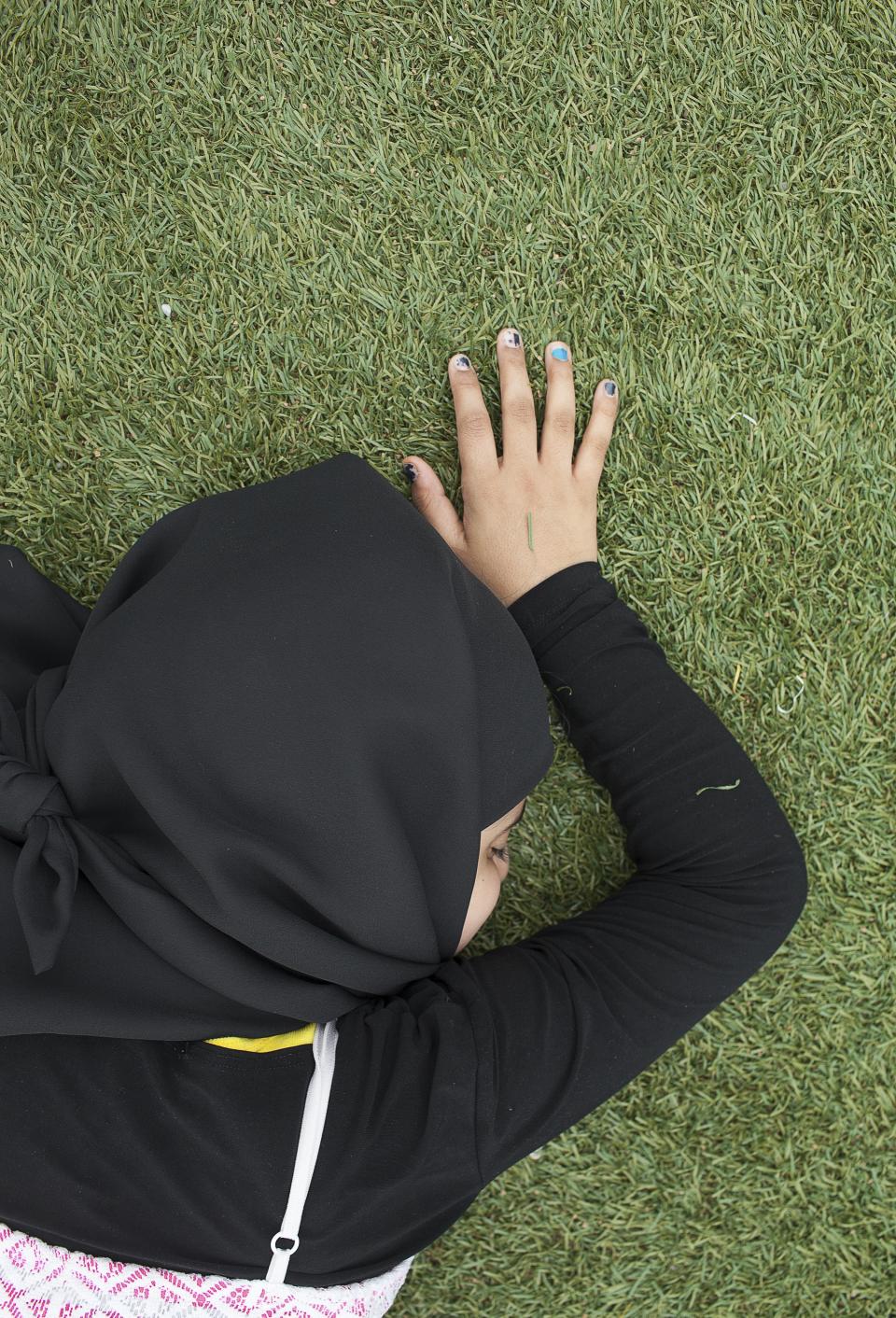 A person lying on the floor.