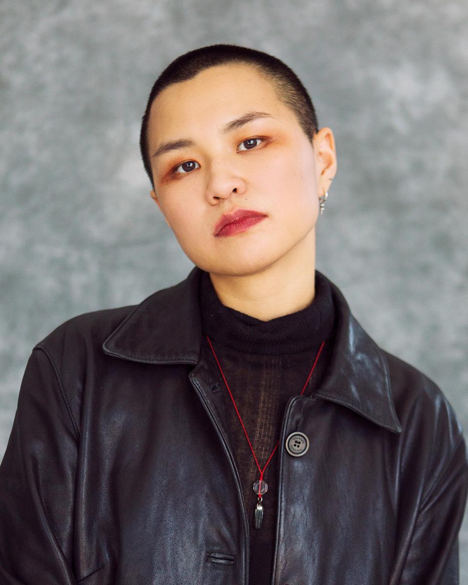 A person looking at the camera.