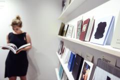A woman reading a book