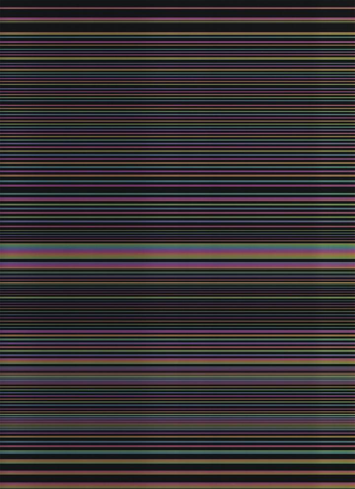 A lot of colorful lines going horizontally. 