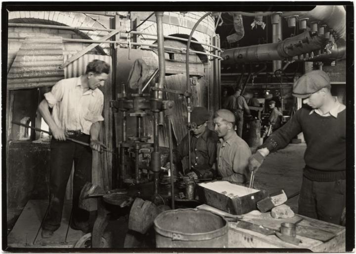 Factory workers. 