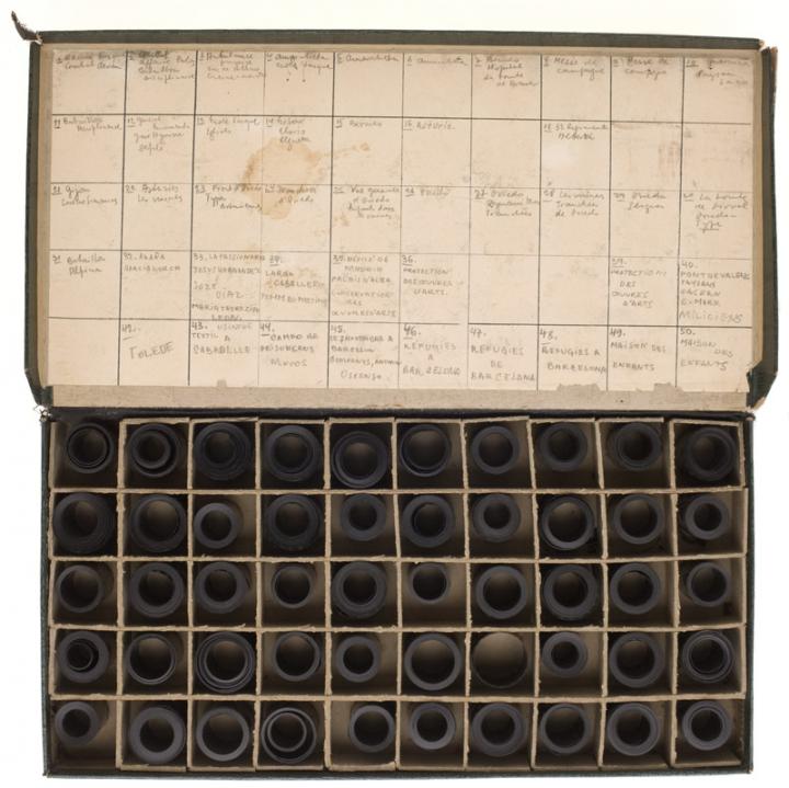 A large camera roll storage container and organizer.