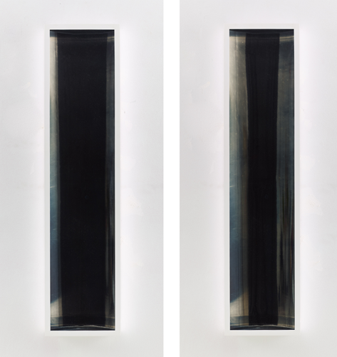 Side by side pictures of a painting